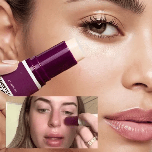 Close-up demonstration of precise balm-stick application | Yubiskin